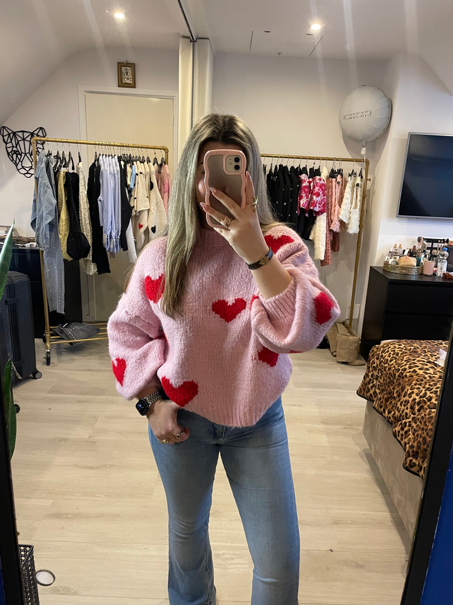 Lover Girl Sweater - Roze Rood